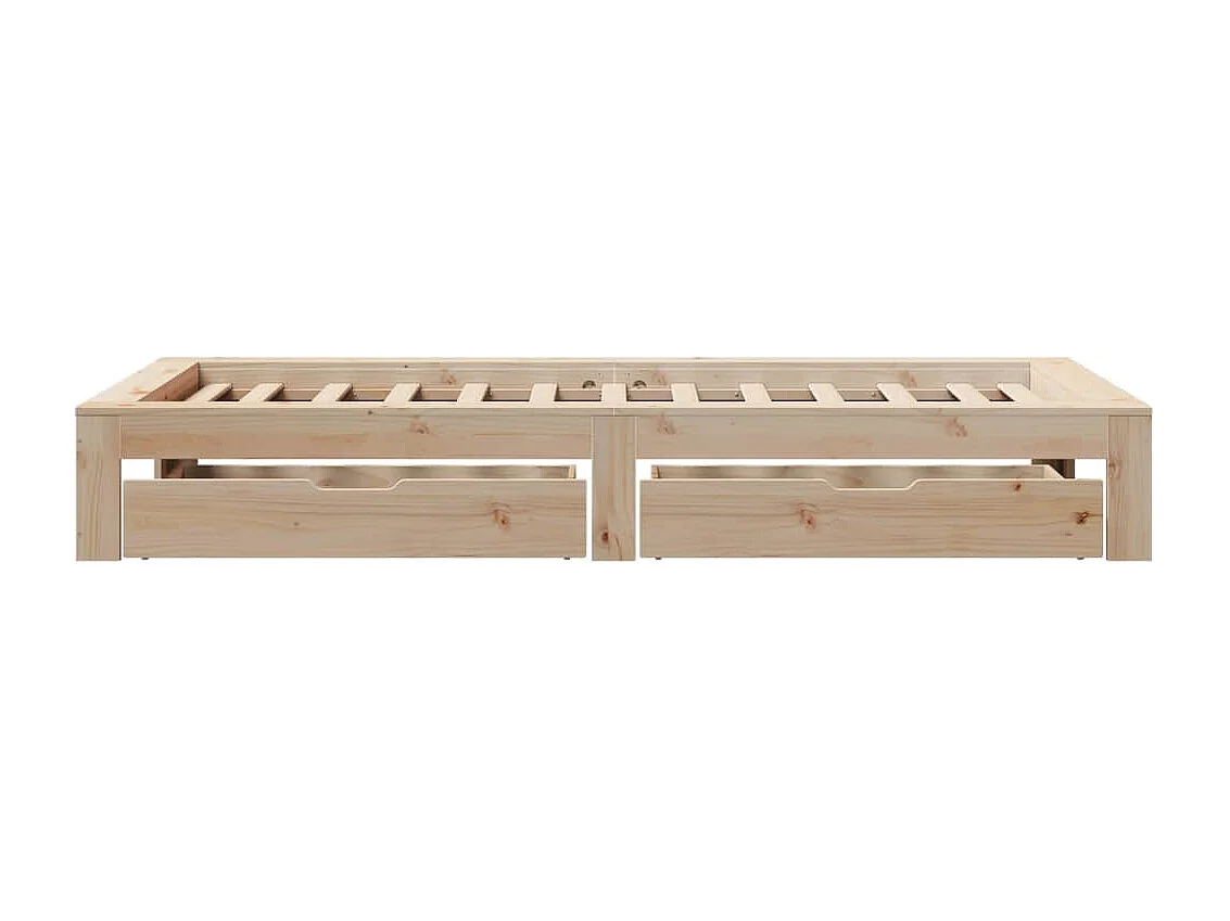 Cadre de lit sans matelas 75x190 cm bois de pin massif
