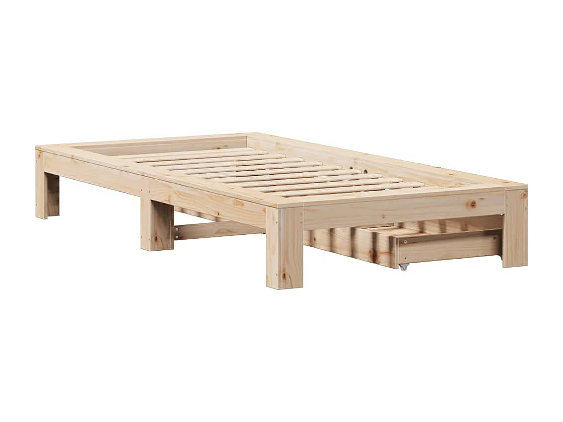 Cadre de lit sans matelas 75x190 cm bois de pin massif