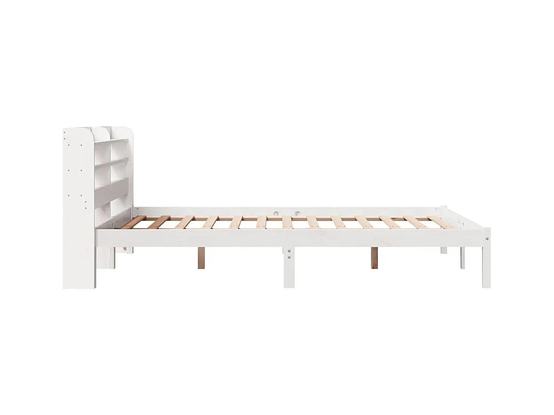 Cadre de lit sans matelas blanc 135x190 cm bois de pin massif