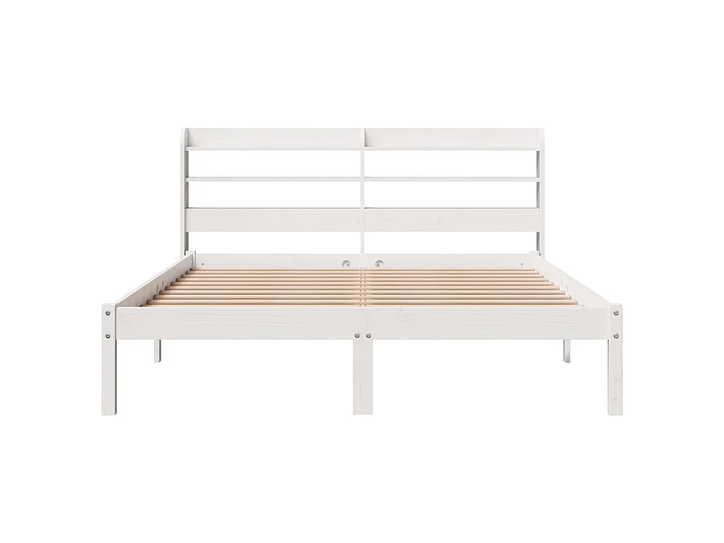 Cadre de lit sans matelas blanc 135x190 cm bois de pin massif
