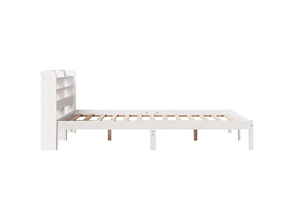 Cadre de lit sans matelas blanc 135x190 cm bois de pin massif