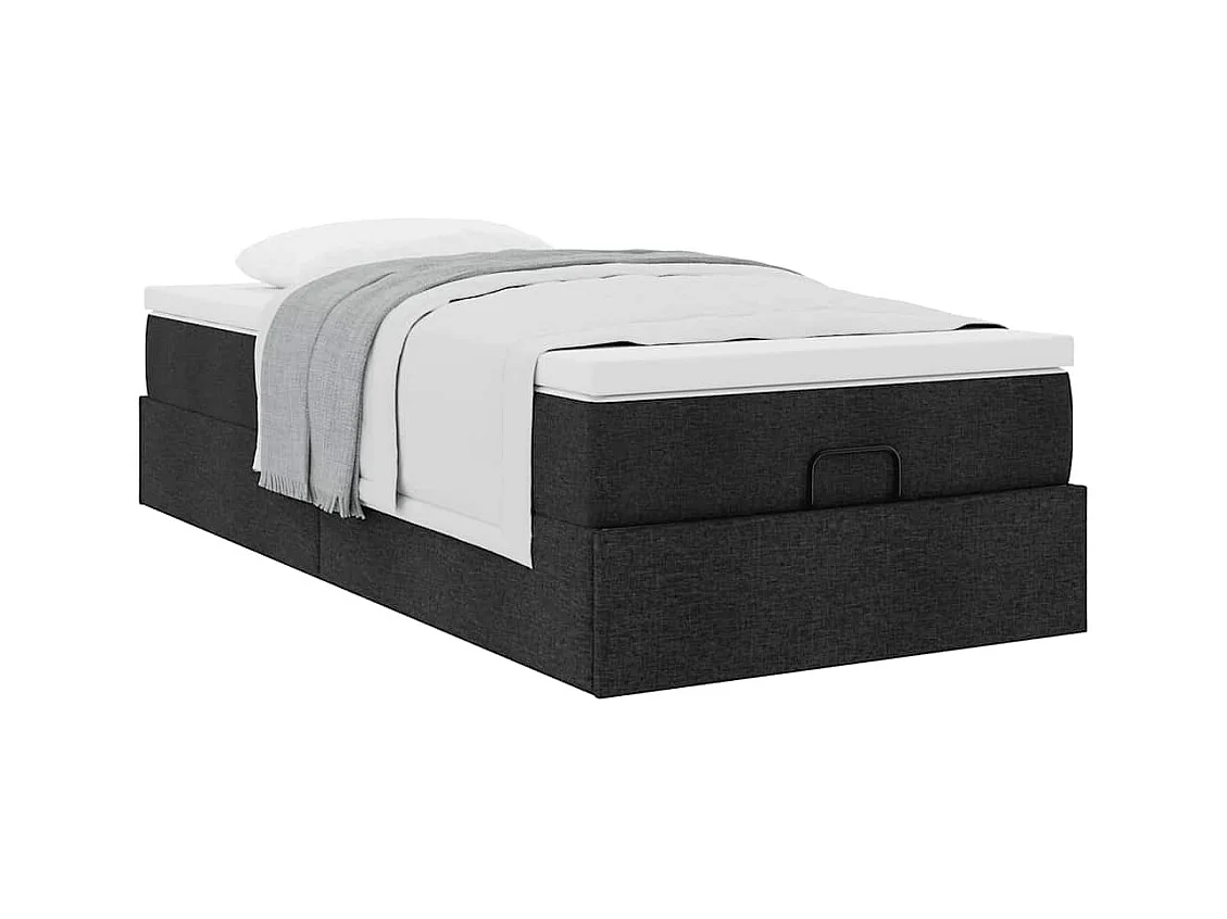 Ottoman bed met matras 80x200cm stof zwart