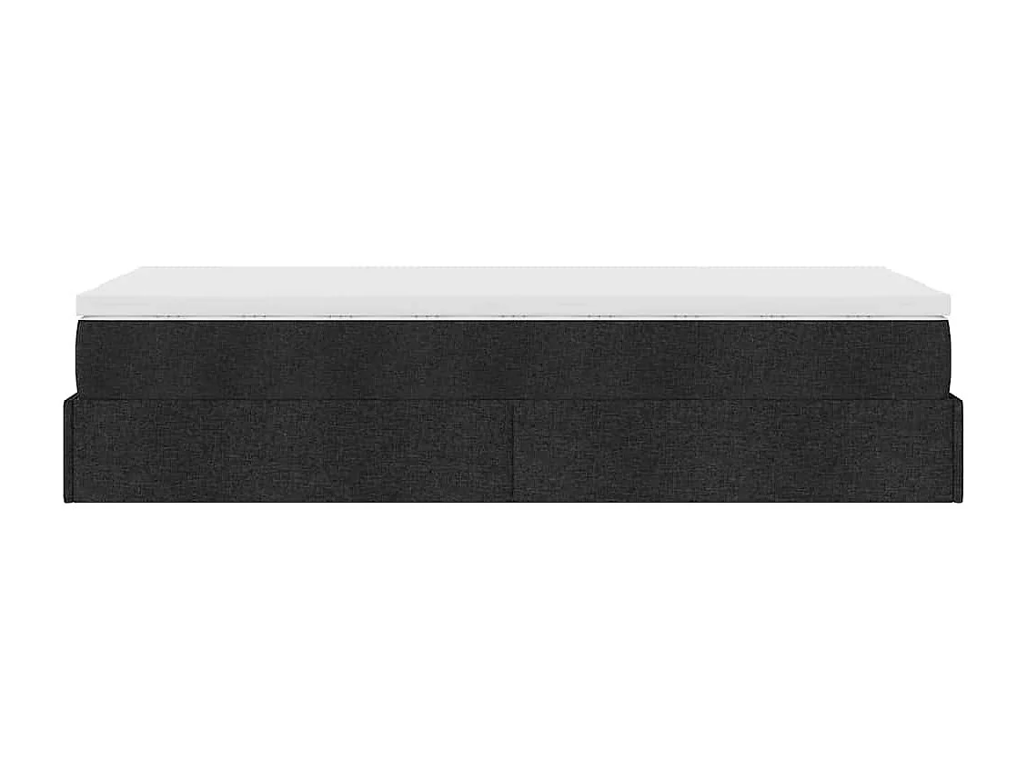Struttura Letto Pouf con Materasso Nero 80x200 cm in Tessuto