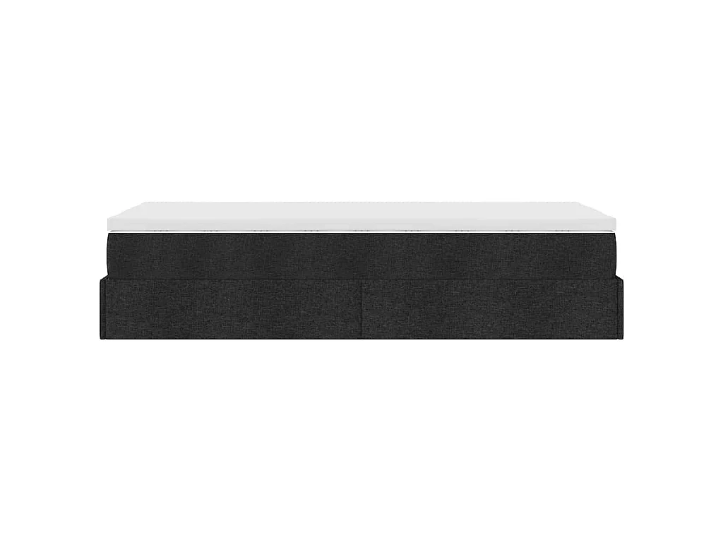 Cadre de lit ottoman avec matelas noir 80x200 cm tissu