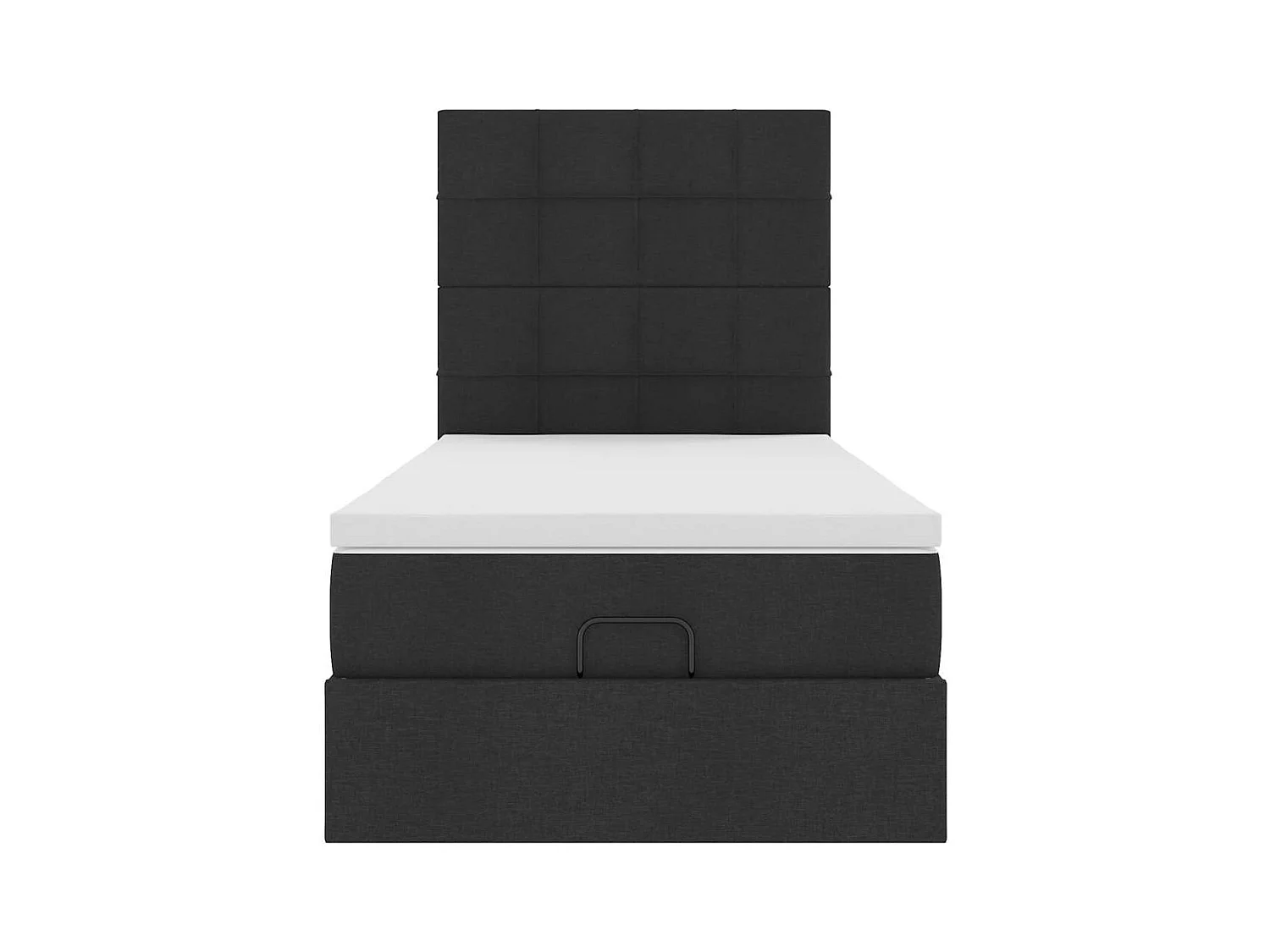 Cama Otomana com colchão & LEDs 80x200cm tecido preto