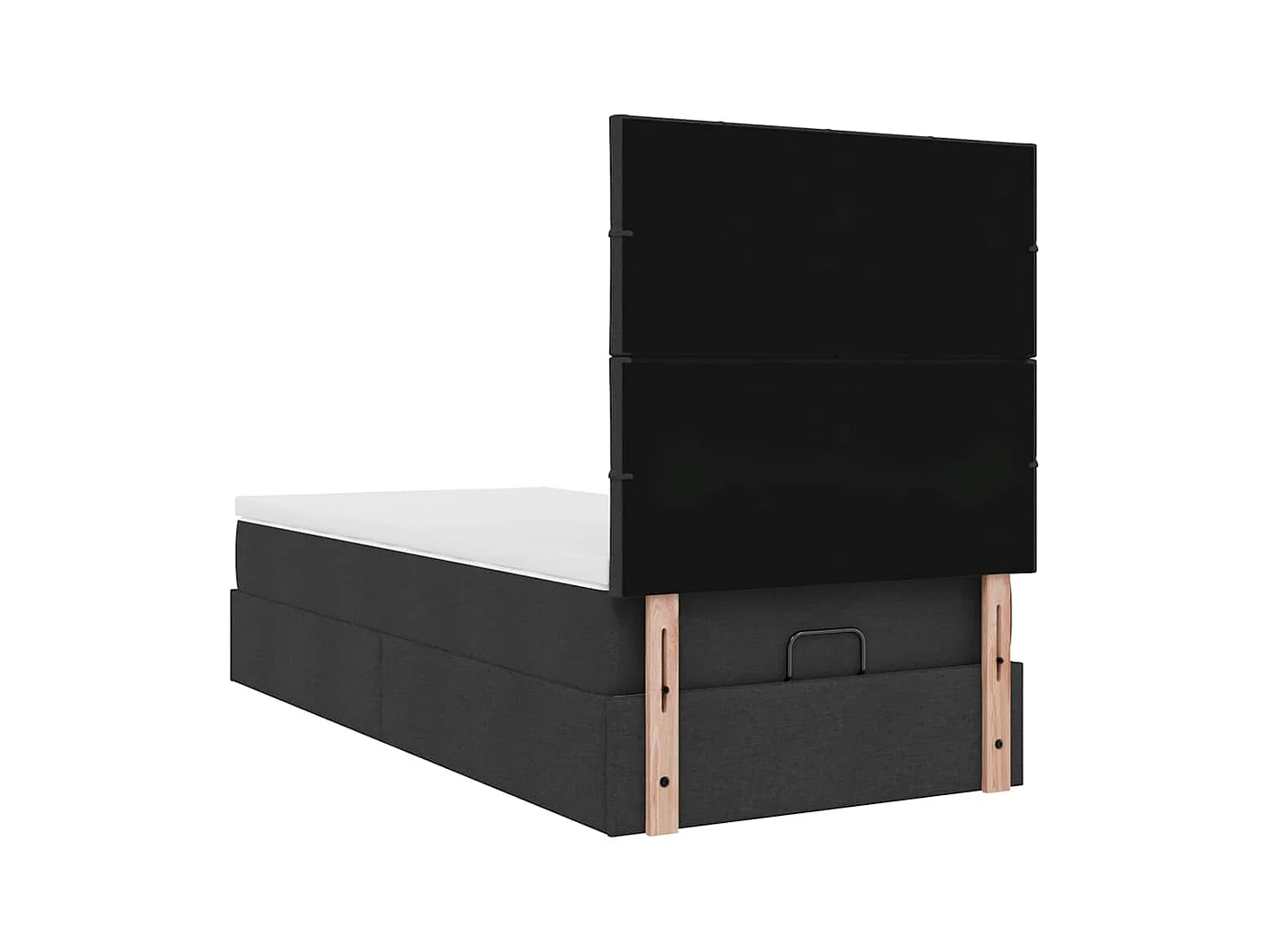 Cama Otomana com colchão & LEDs 80x200cm tecido preto