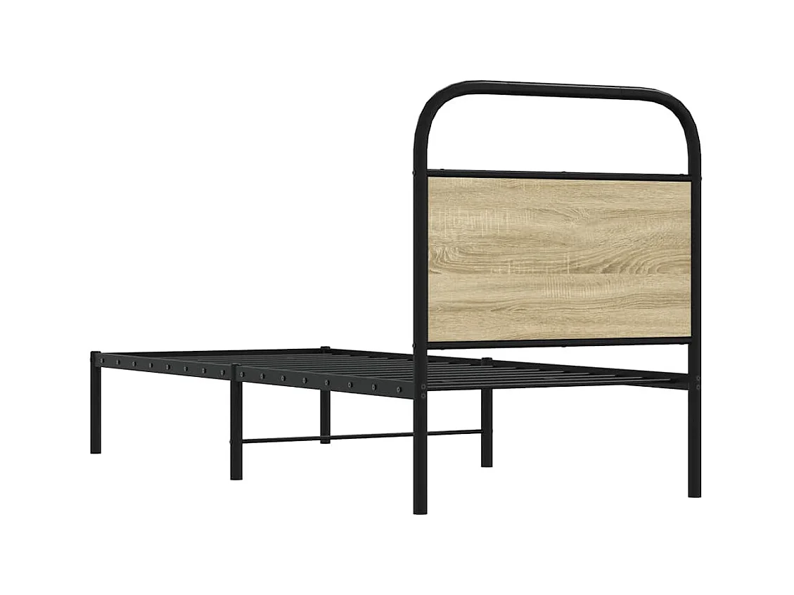 Cadre de lit sans matelas 75x190cm chêne sonoma bois ingénierie