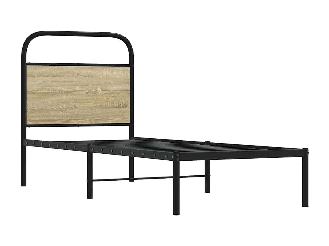 Cadre de lit sans matelas 75x190cm chêne sonoma bois ingénierie