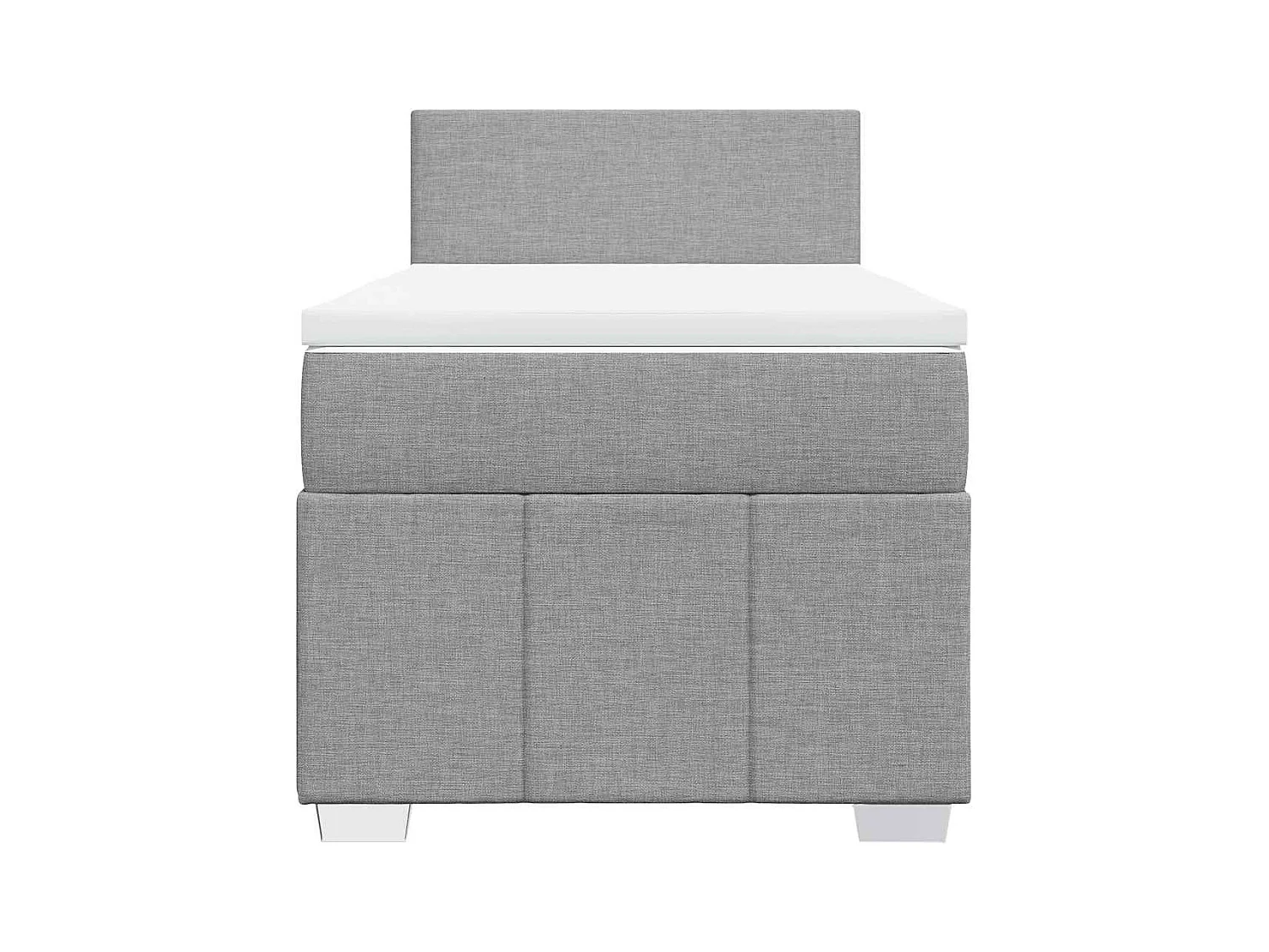 Cama com molas/colchão 80x200 cm tecido cinza-claro