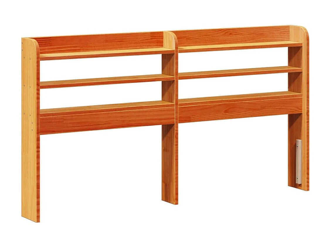 Cadre de lit sans matelas cire marron 135x190cm bois pin massif