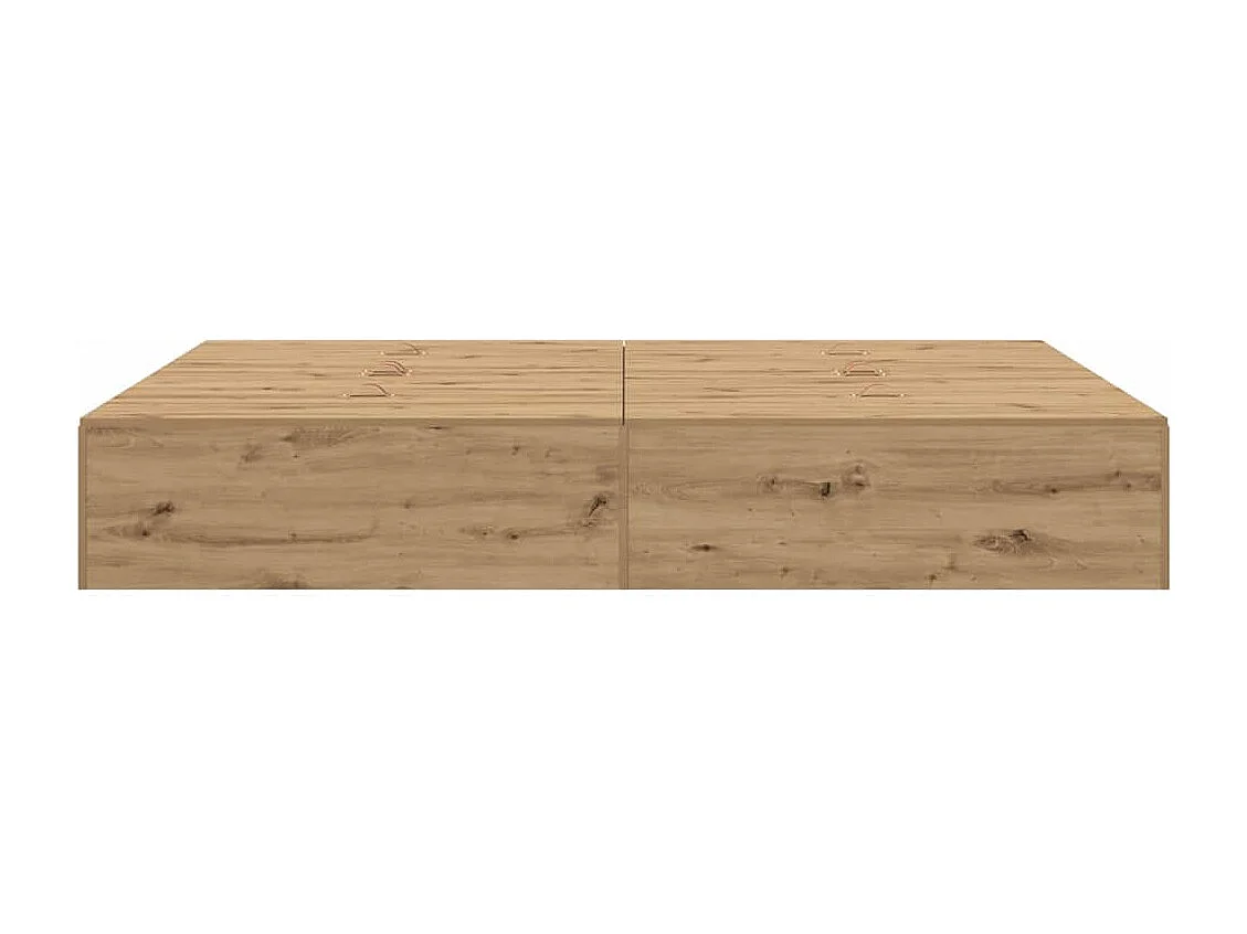 Cama con almacenamiento Roble artesanal 135 x 190 cm