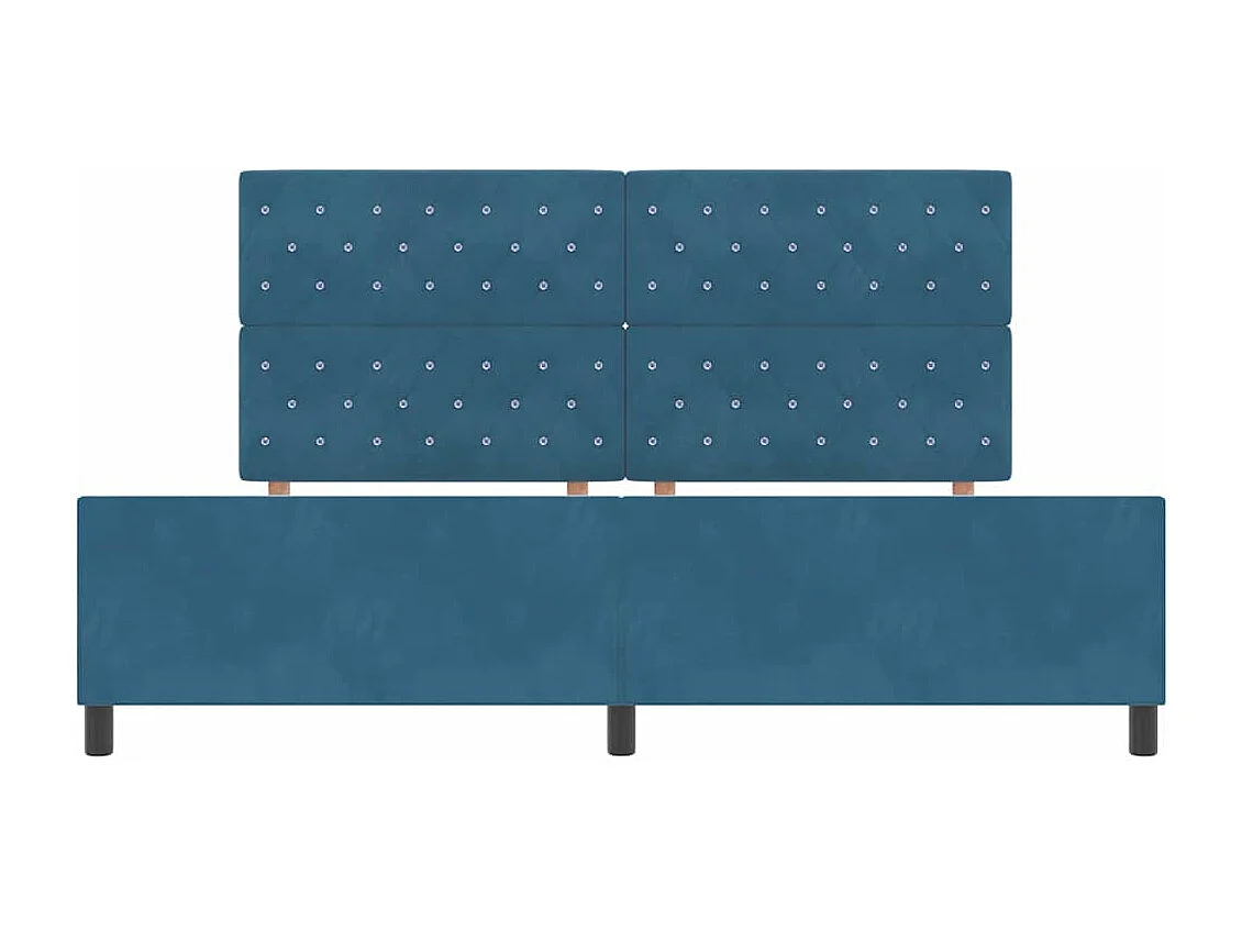 Cadre de lit avec tête de lit Bleu foncé 200 x 200 cm Velours