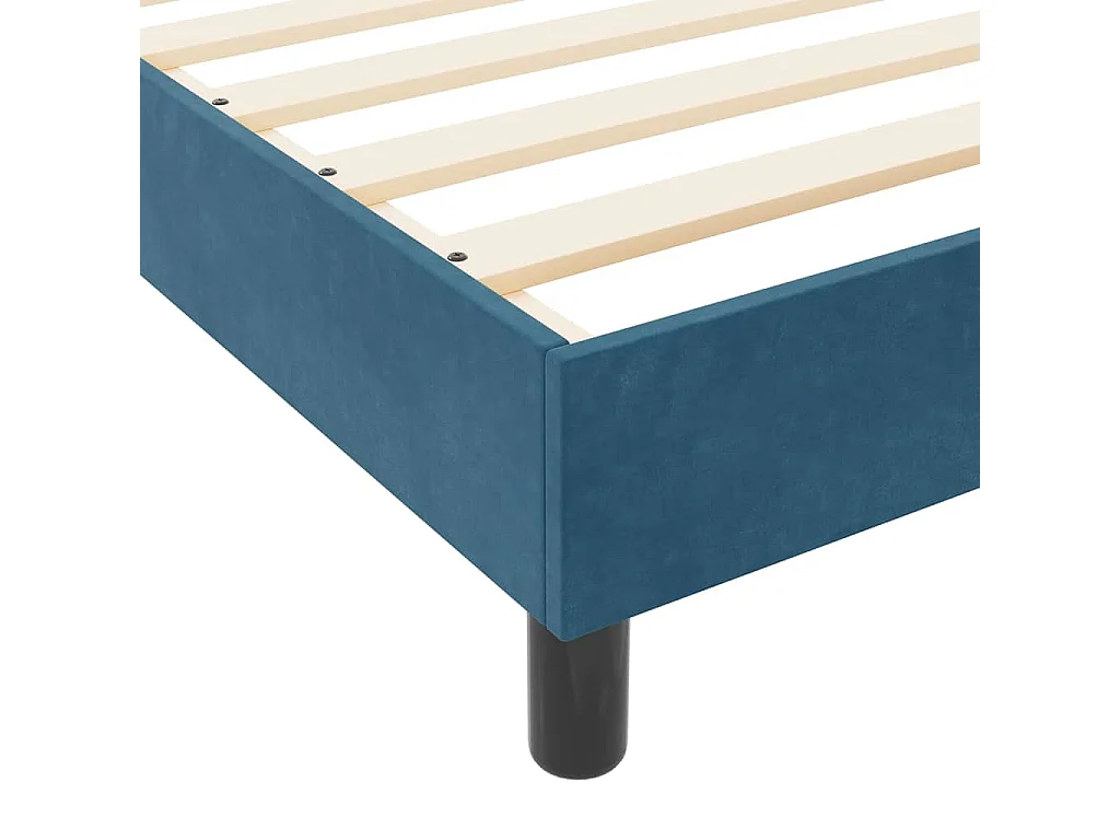 Cadre de lit avec tête de lit Bleu foncé 200 x 200 cm Velours