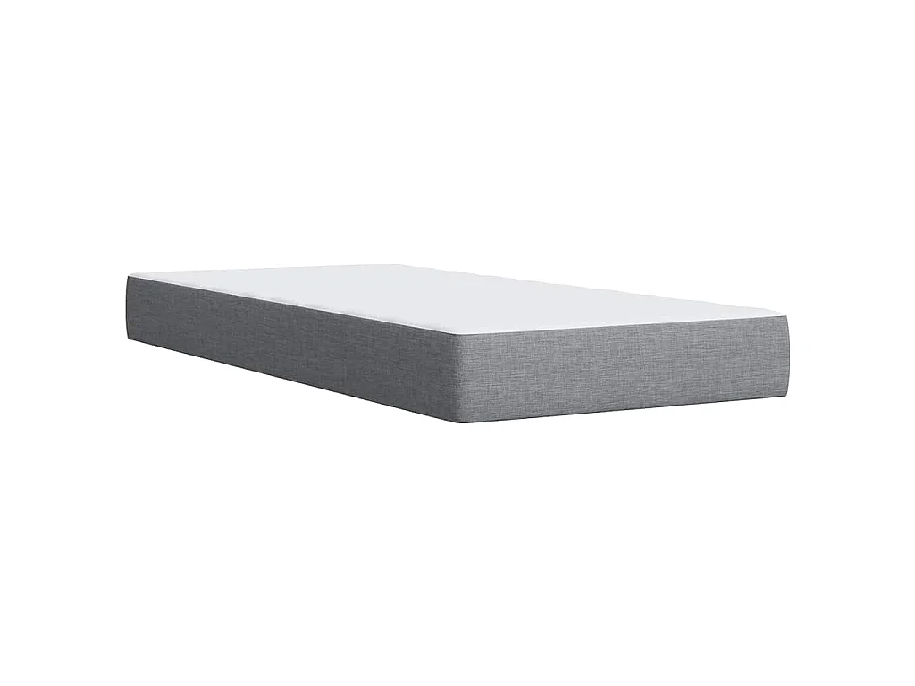 Cama box spring con colchón tela gris claro 80x200 cm