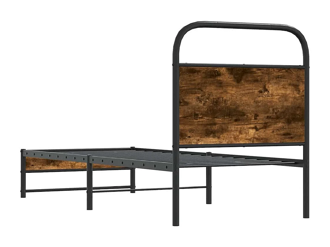 Cadre de lit sans matelas 80x200cm chêne fumé bois d'ingénierie