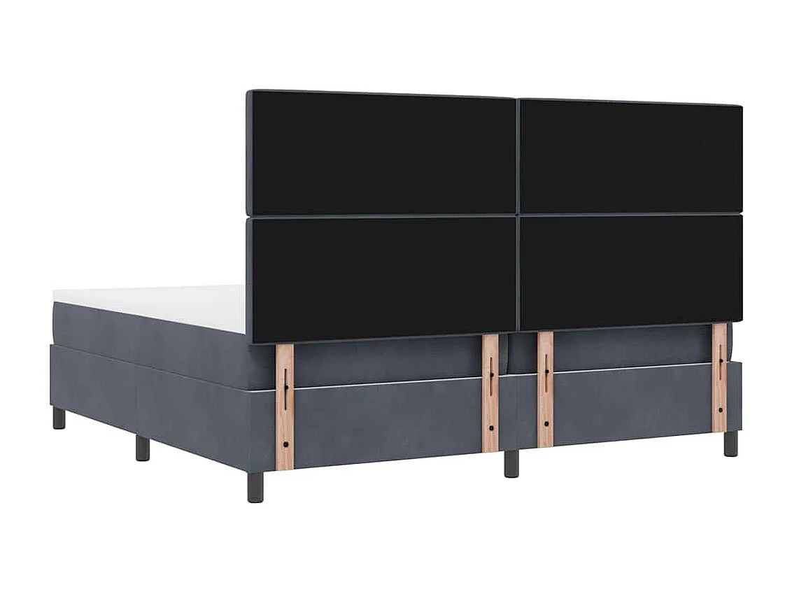 Boxspringbed met matras Donkergrijs 200 x 200 cm Fluweel