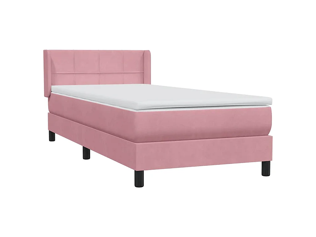 Giroletto a Molle con Materasso Rosa 80x220 cm Velluto