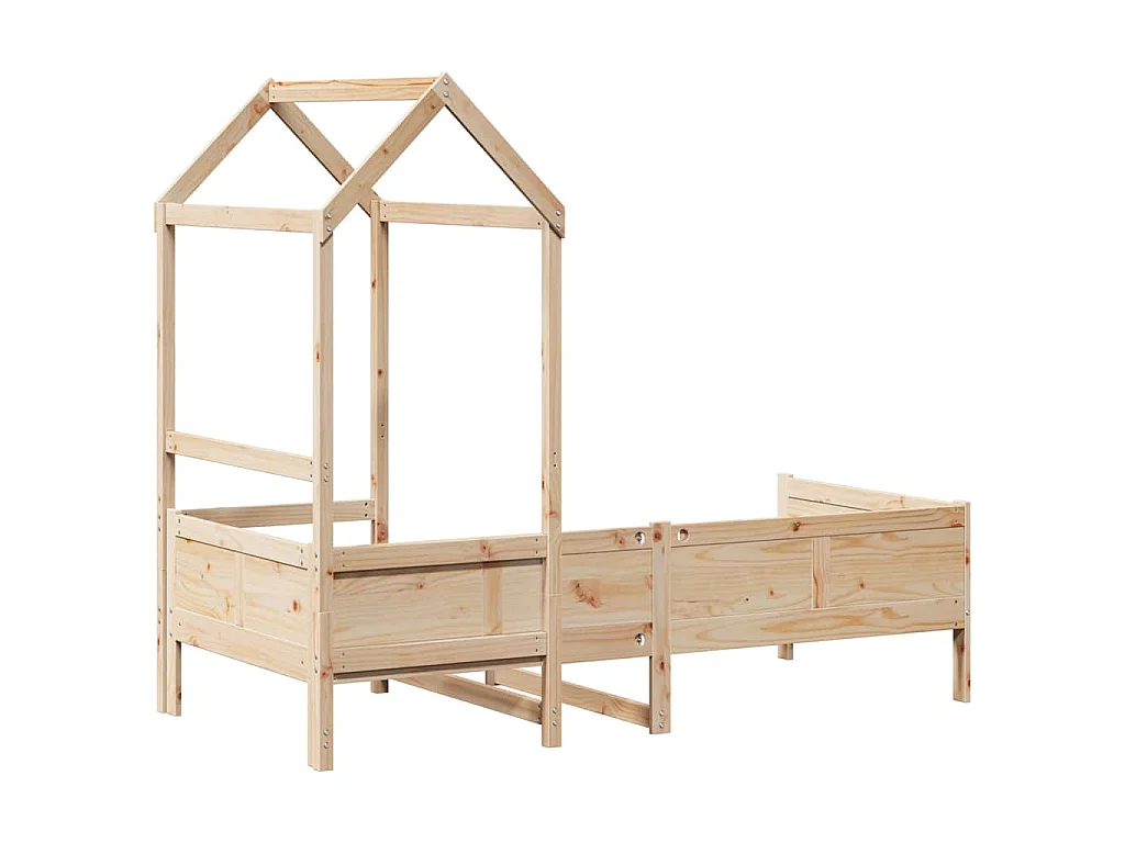 Sofá-cama com telhado 80x200 cm madeira de pinho maciça