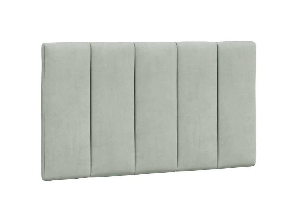 Bedframe met LED zonder matras "Hanko" fluweel lichtgrijs 80x200 cm