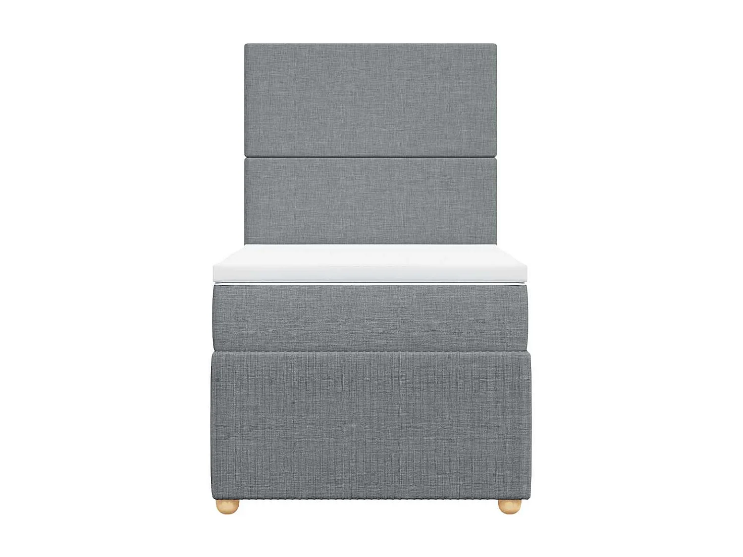 Boxspringbett mit Matratze Hellgrau 80x200 cm Stoff