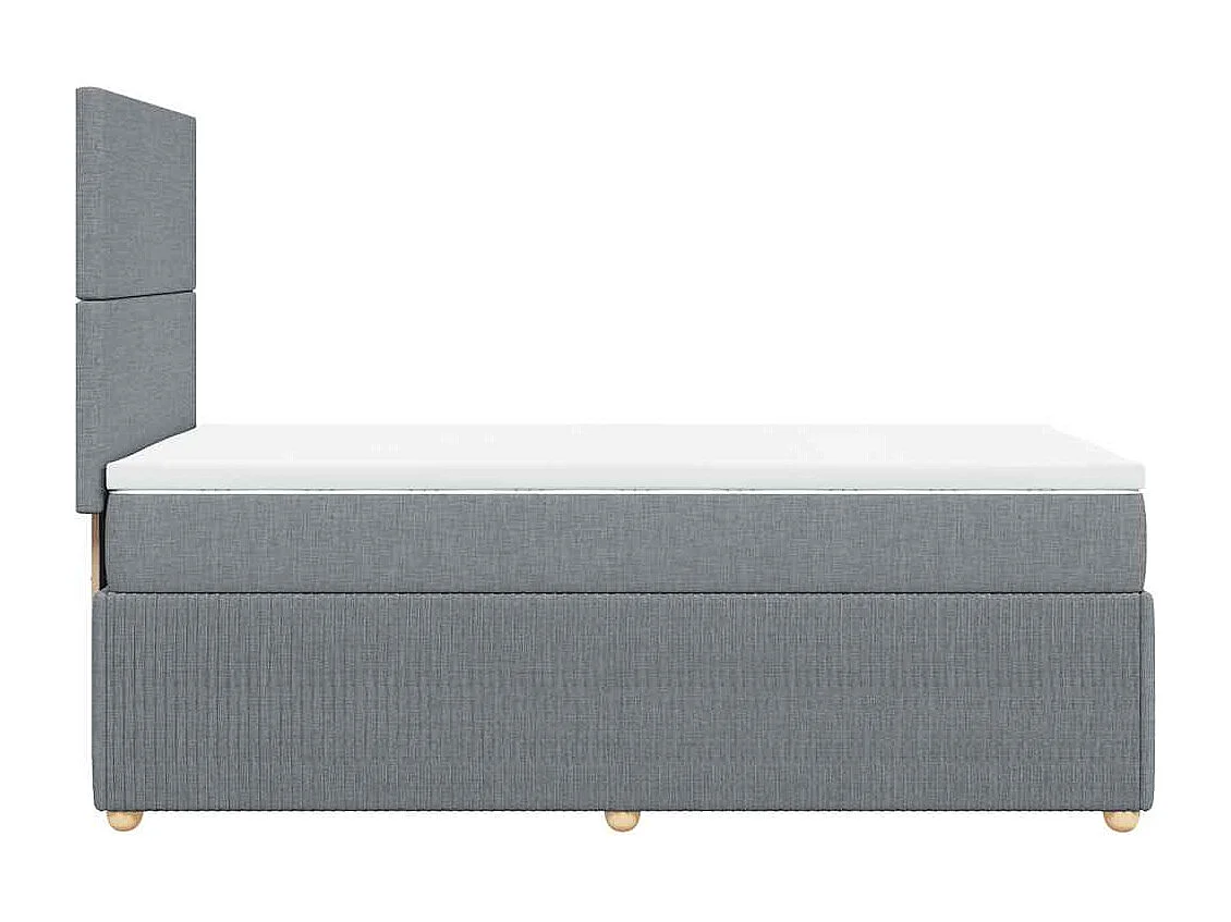 Boxspringbett mit Matratze Hellgrau 80x200 cm Stoff