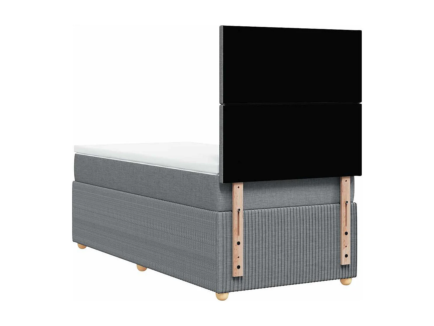 Boxspringbett mit Matratze Hellgrau 80x200 cm Stoff