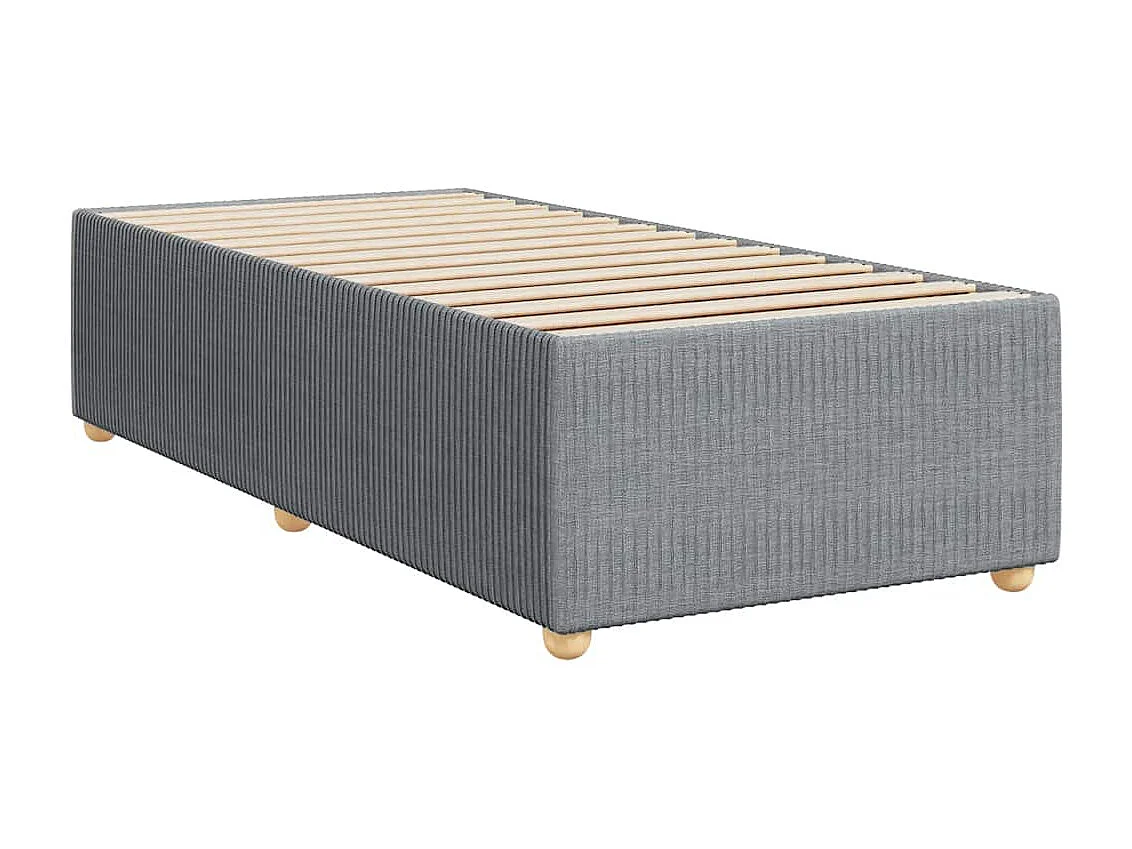 Boxspringbett mit Matratze Hellgrau 80x200 cm Stoff