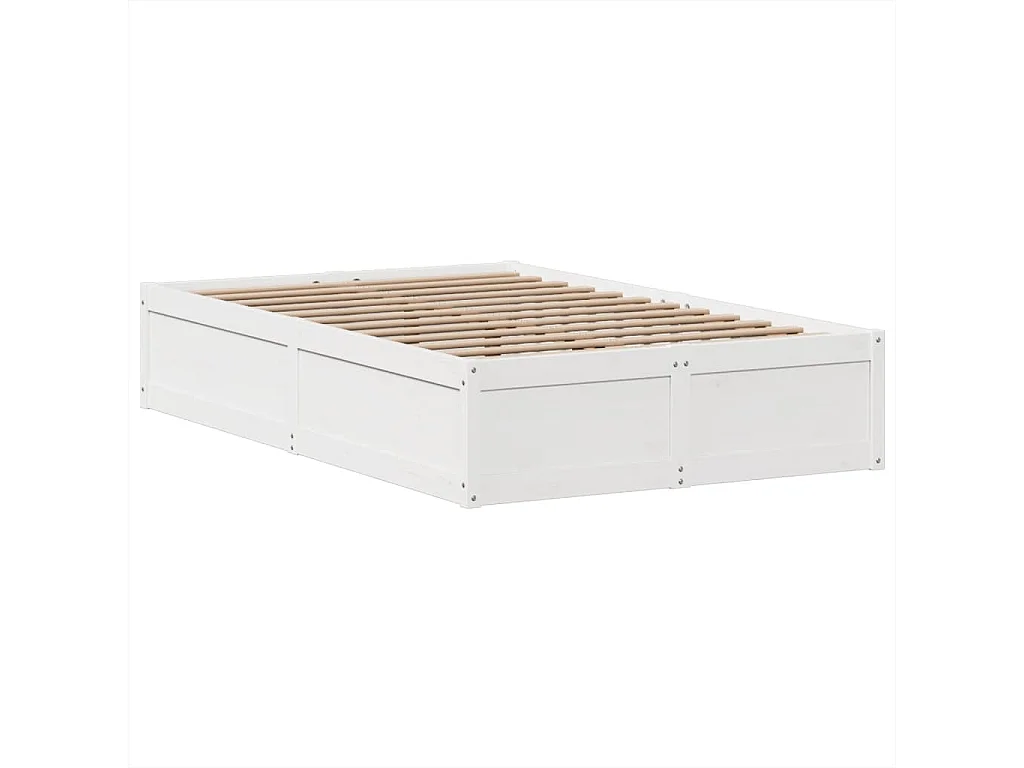 Cama sem colchão 135x190 cm madeira de pinho maciça branco