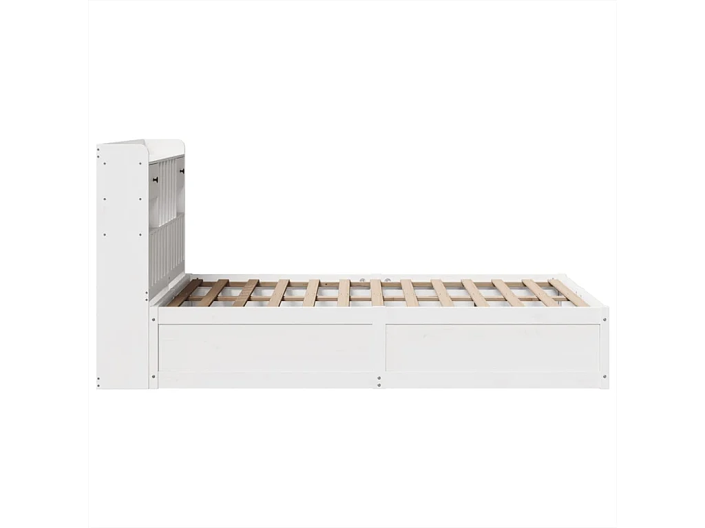 Cama sem colchão 135x190 cm madeira de pinho maciça branco