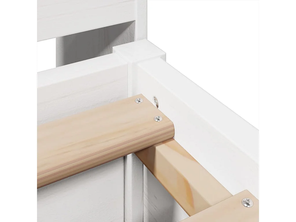 Cama sem colchão 135x190 cm madeira de pinho maciça branco