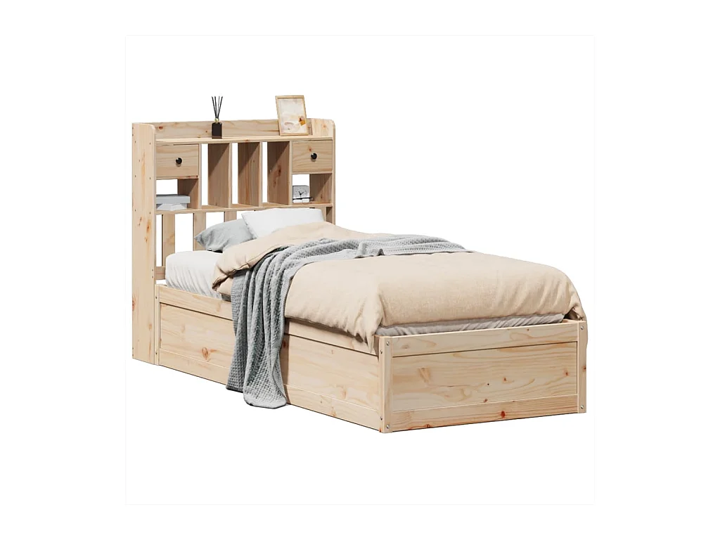 Cadre de lit sans matelas 75x190 cm bois de pin massif