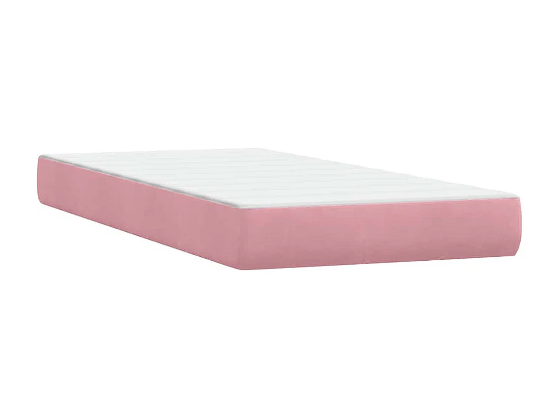 Sommier à lattes de lit avec matelas rose 80x210 cm velours