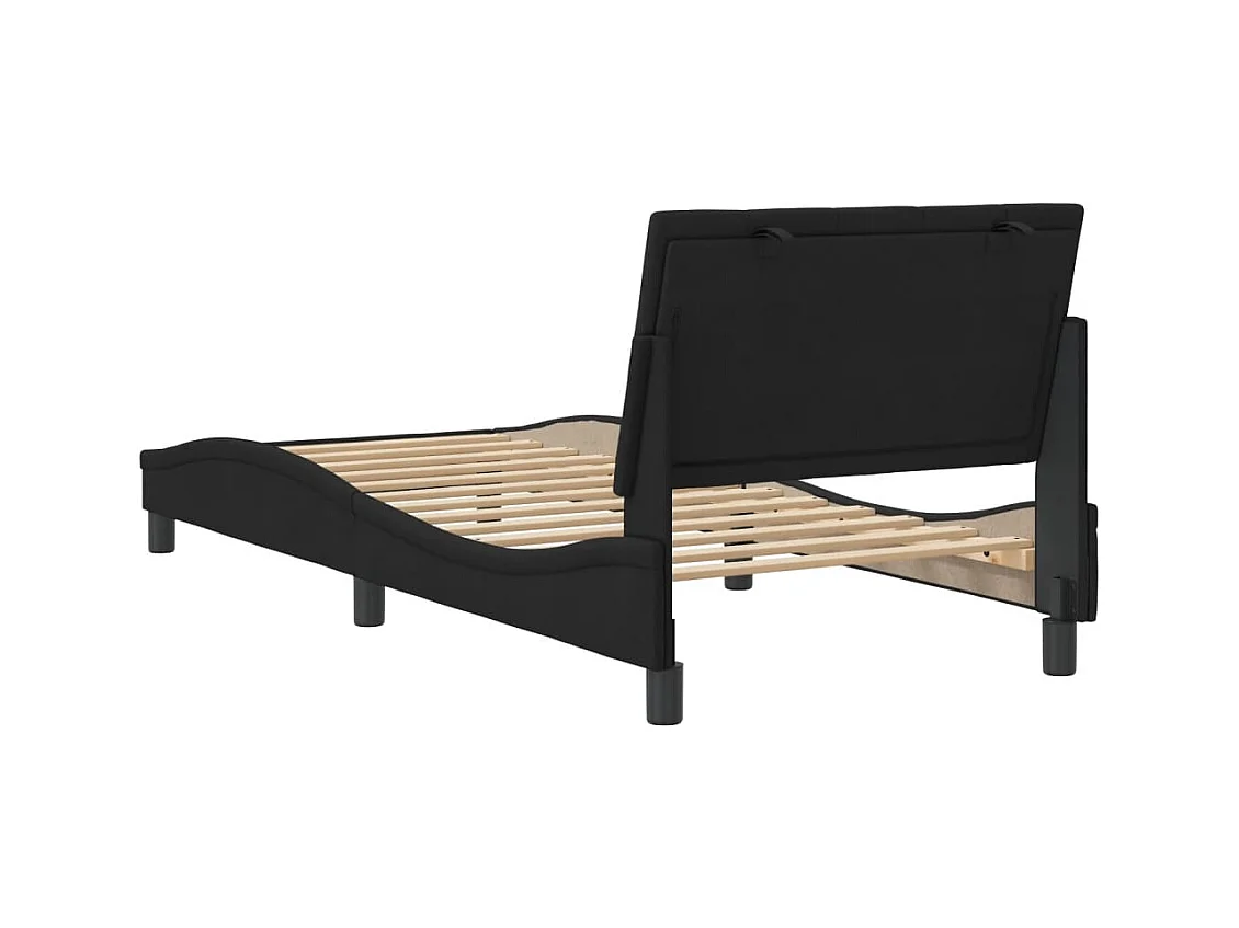 Bettgestell ohne Matratze "Hanko" Schwarz 80x200 cm Samt