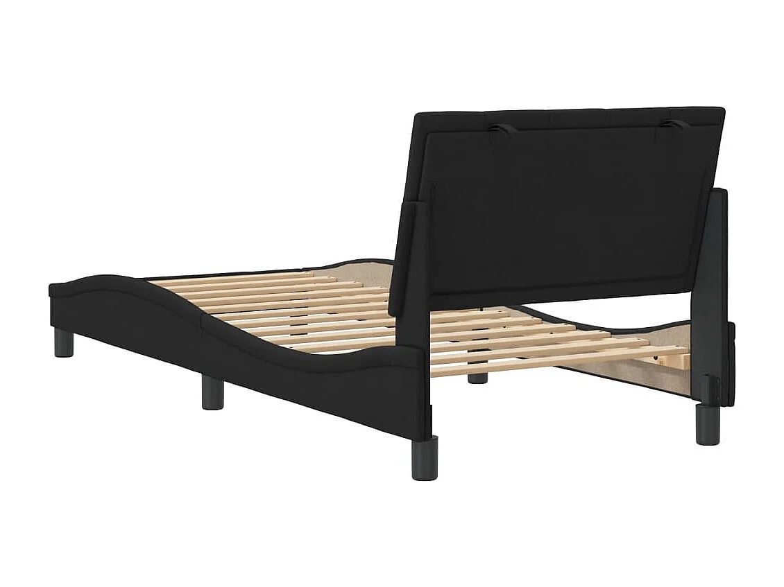 Cadre de lit sans matelas Hanko noir 80x200 cm velours