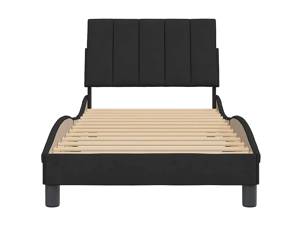 Giroletto senza Materasso Hanko Nero 80x200 cm in Velluto