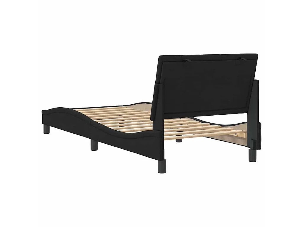Giroletto senza Materasso Hanko Nero 80x200 cm in Velluto