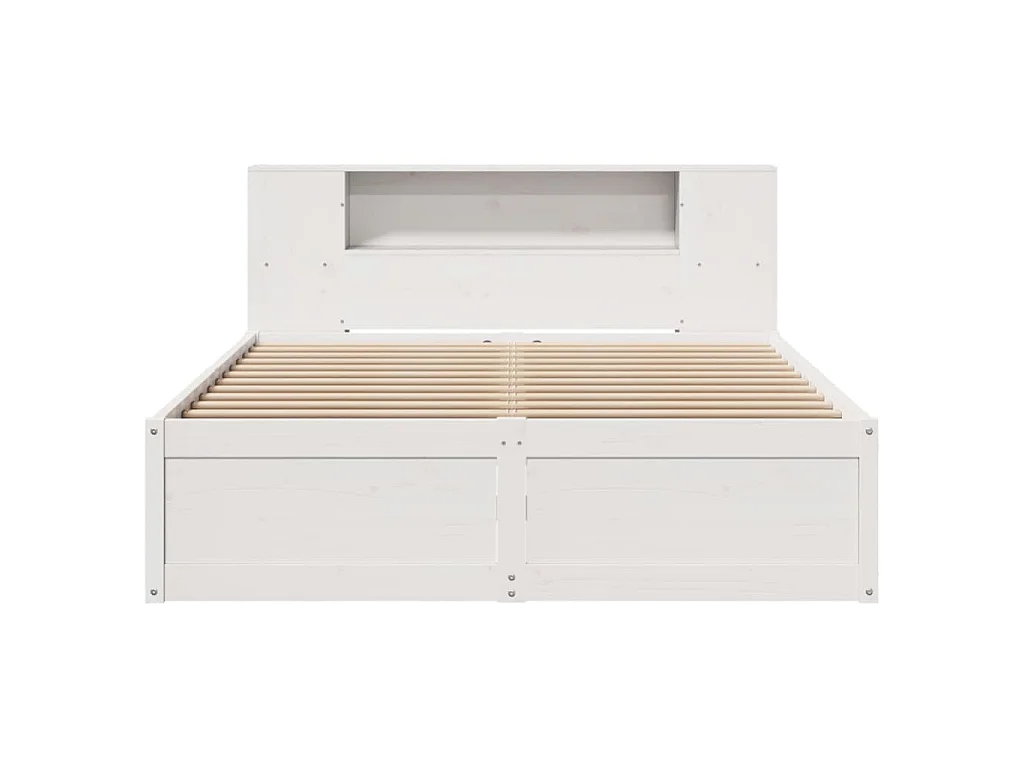 Cadre de lit sans matelas blanc 135x190 cm bois de pin massif