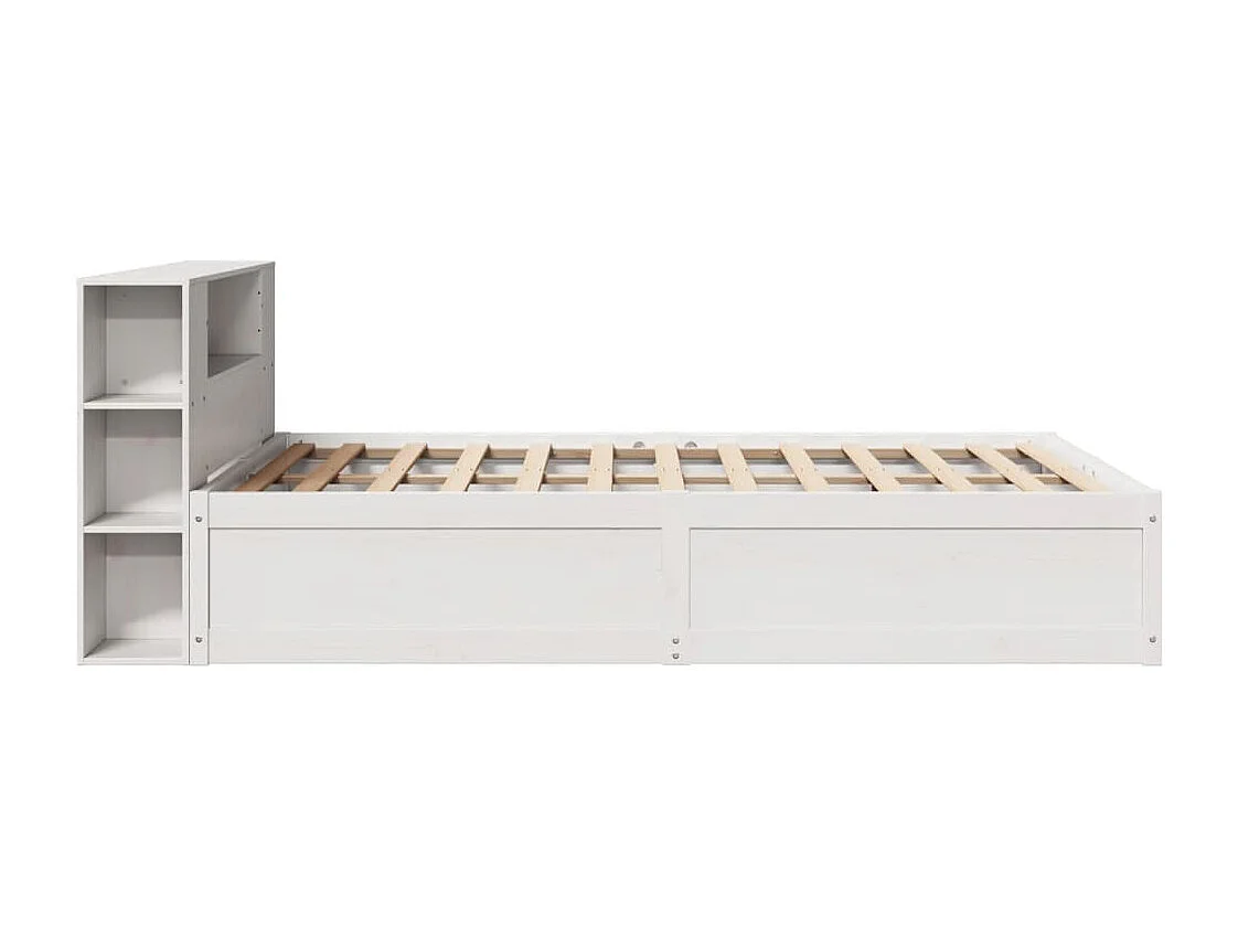 Cadre de lit sans matelas blanc 135x190 cm bois de pin massif