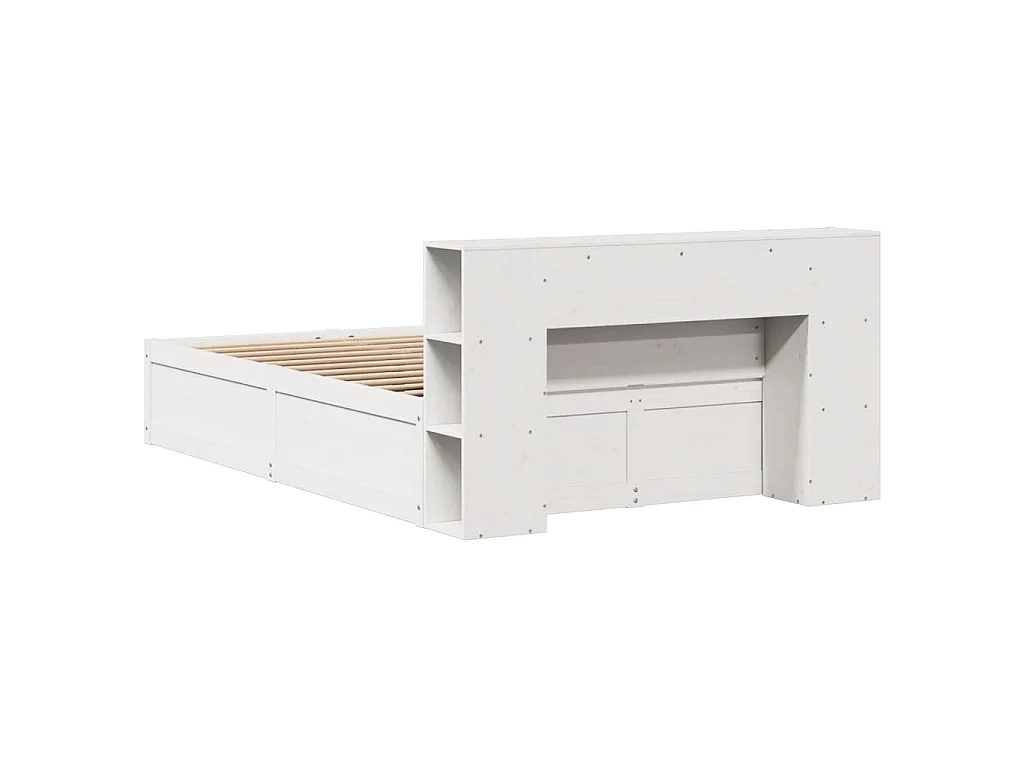 Cadre de lit sans matelas blanc 135x190 cm bois de pin massif