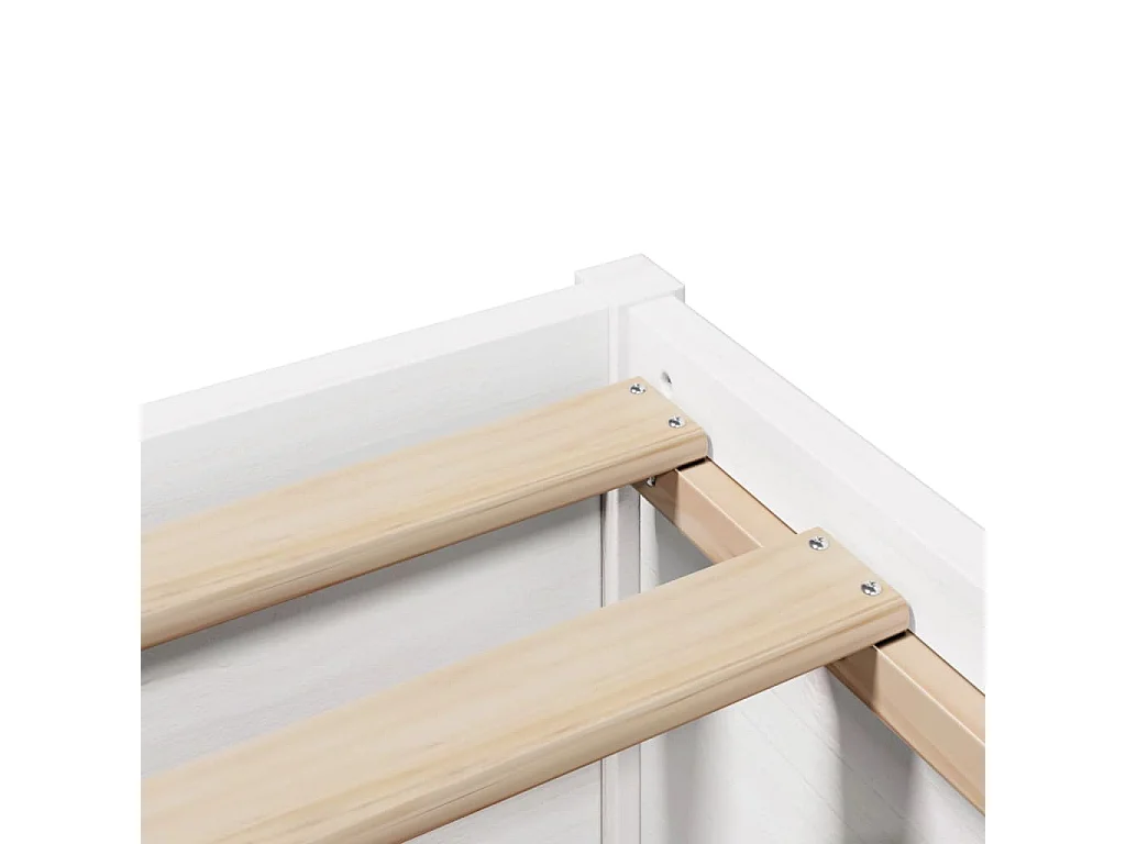 Cadre de lit sans matelas blanc 135x190 cm bois de pin massif