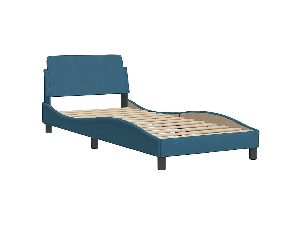 Giroletto senza Materasso Hanko Blu 80x200 cm in Velluto