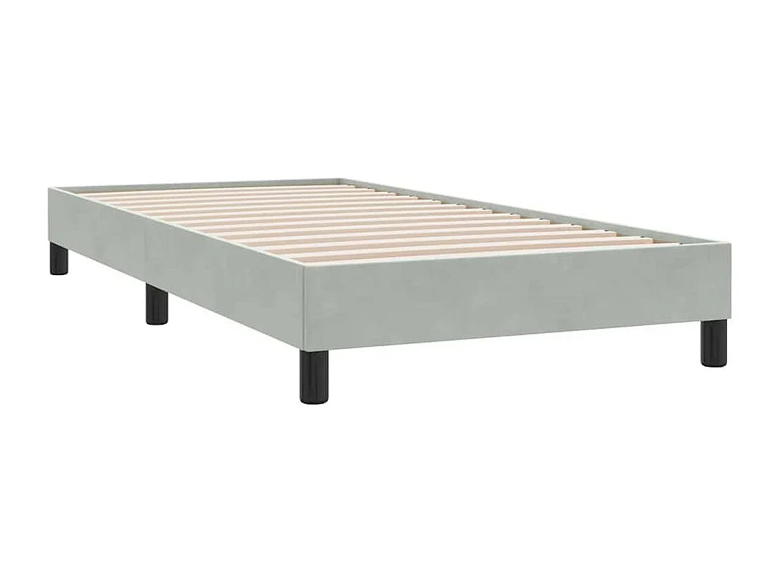 Boxspringbett mit Matratze & LED Hellgrau 80x210 cm Samt