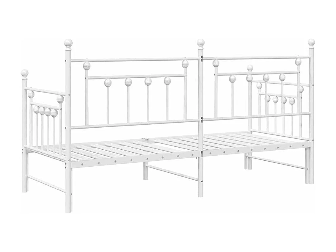 Cadre de lit de jour Blanc 75 x 190 cm Acier