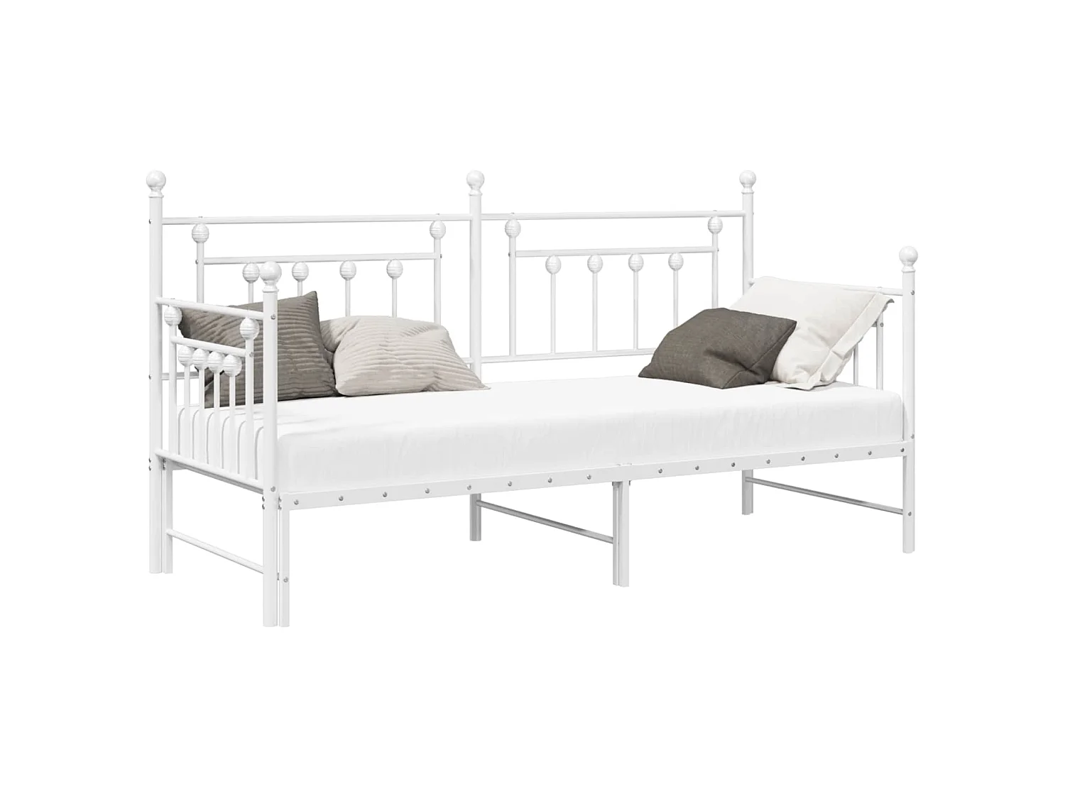 Bedframe voor een daybed Wit 75 x 190 cm Staal