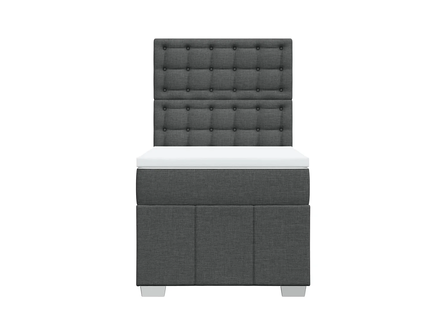 Sommier à lattes de lit avec matelas Gris foncé 80x200 cm Tissu