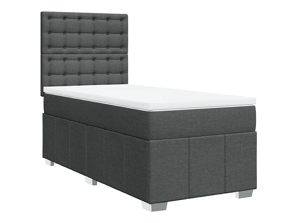 Cama com molas/colchão 80x200 cm tecido cinzento-escuro