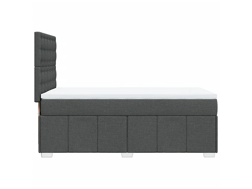 Cama com molas/colchão 80x200 cm tecido cinzento-escuro