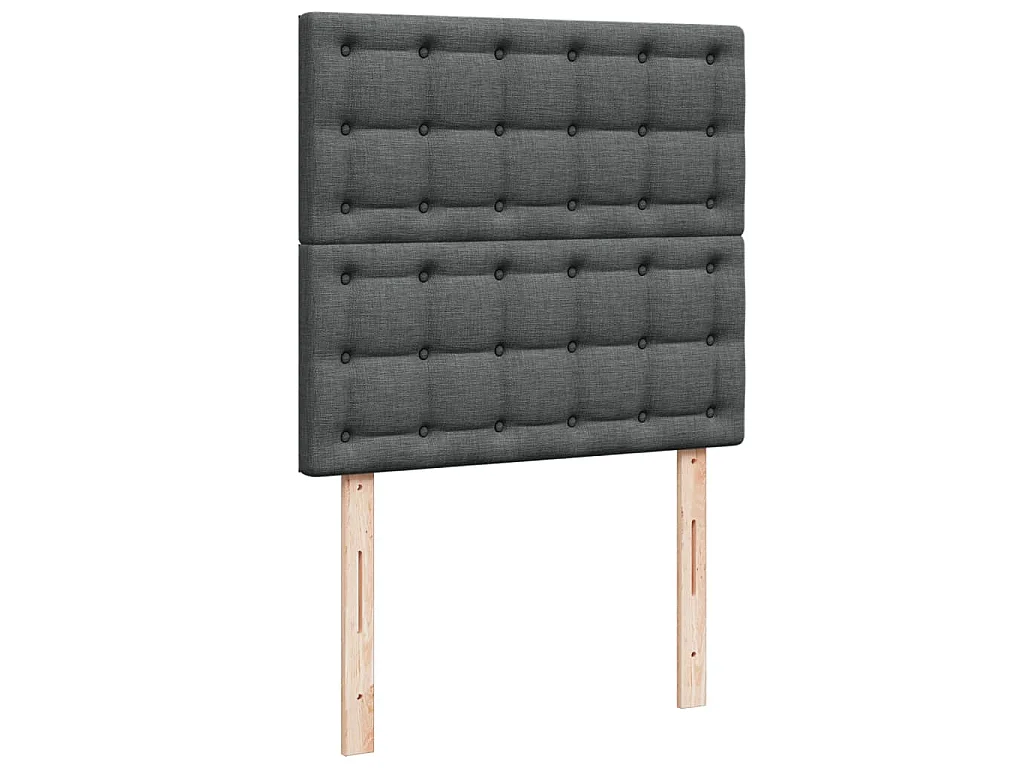Cama com molas/colchão 80x200 cm tecido cinzento-escuro
