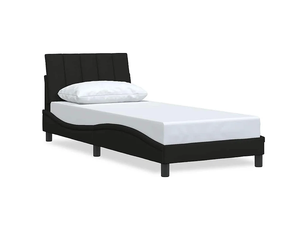 Estrutura de cama sem colchão Hanko 80x200 cm tecido preto
