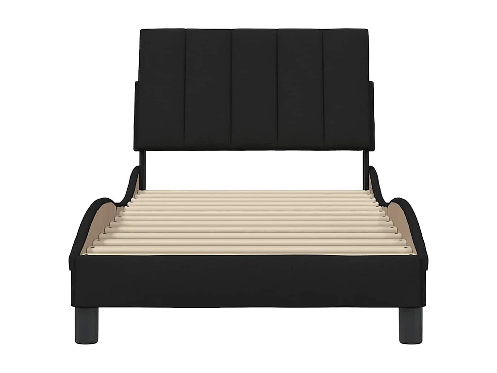 Estrutura de cama sem colchão Hanko 80x200 cm tecido preto